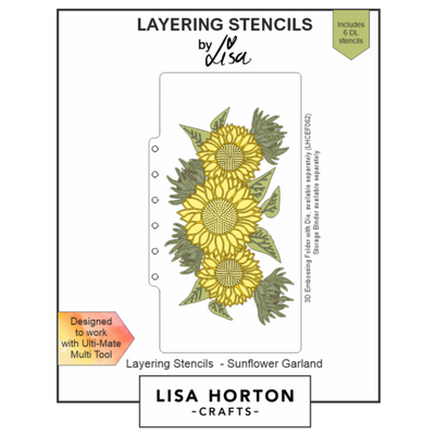 Lisa Horton Crafts Sunflower Garland DL Layering Stencils