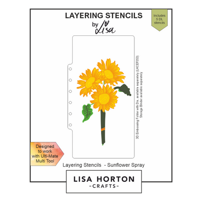 Lisa Horton Crafts Sunflower Spray DL Layering Stencils