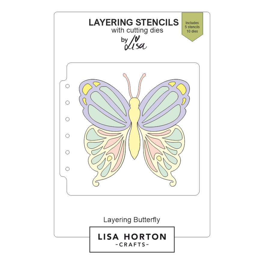 Lisa Horton Crafts Layering Butterfly Layering Stencils with Dies