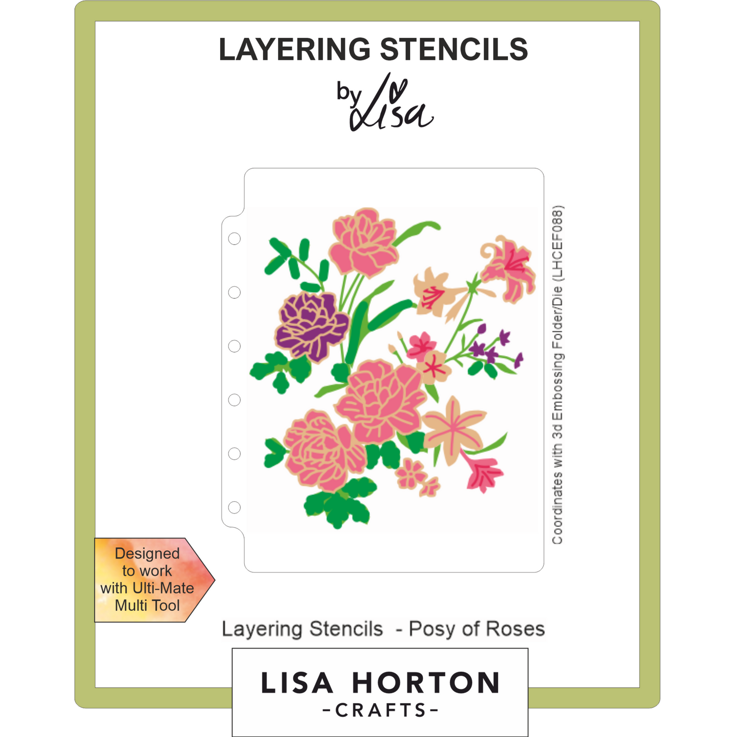 Posy of Roses A6 Layering Stencils