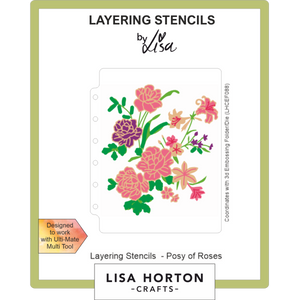 Posy of Roses A6 Layering Stencils