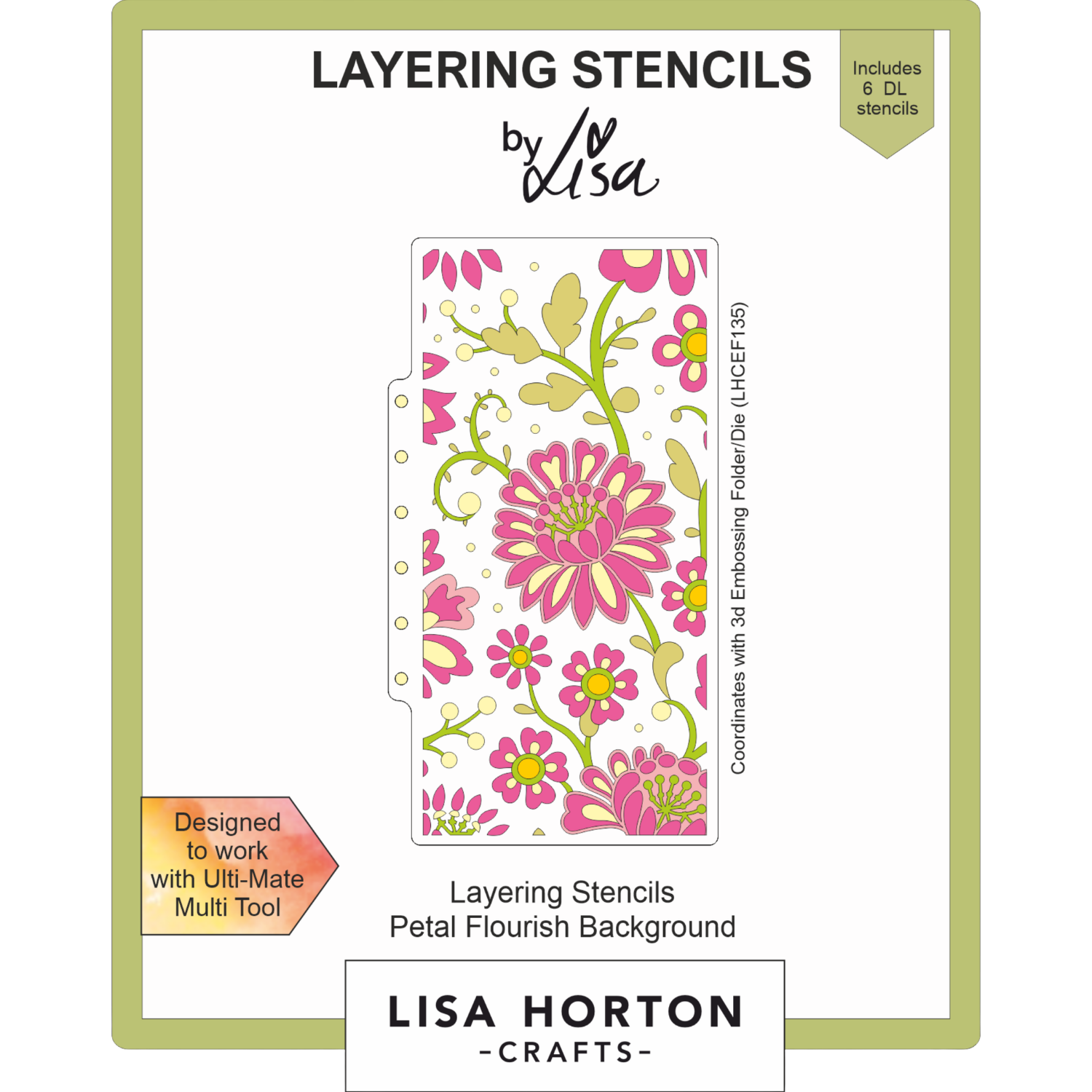 Petal Flourish Background DL Layering Stencils