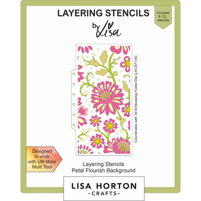 Lisa Horton Crafts Petal Flourish Background DL Layering Stencils