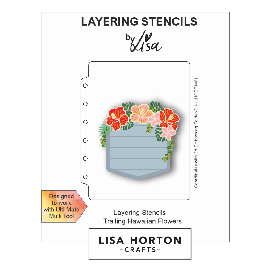 Lisa Horton Crafts Trailing Hawaiian Flowers A6 Layering Stencils