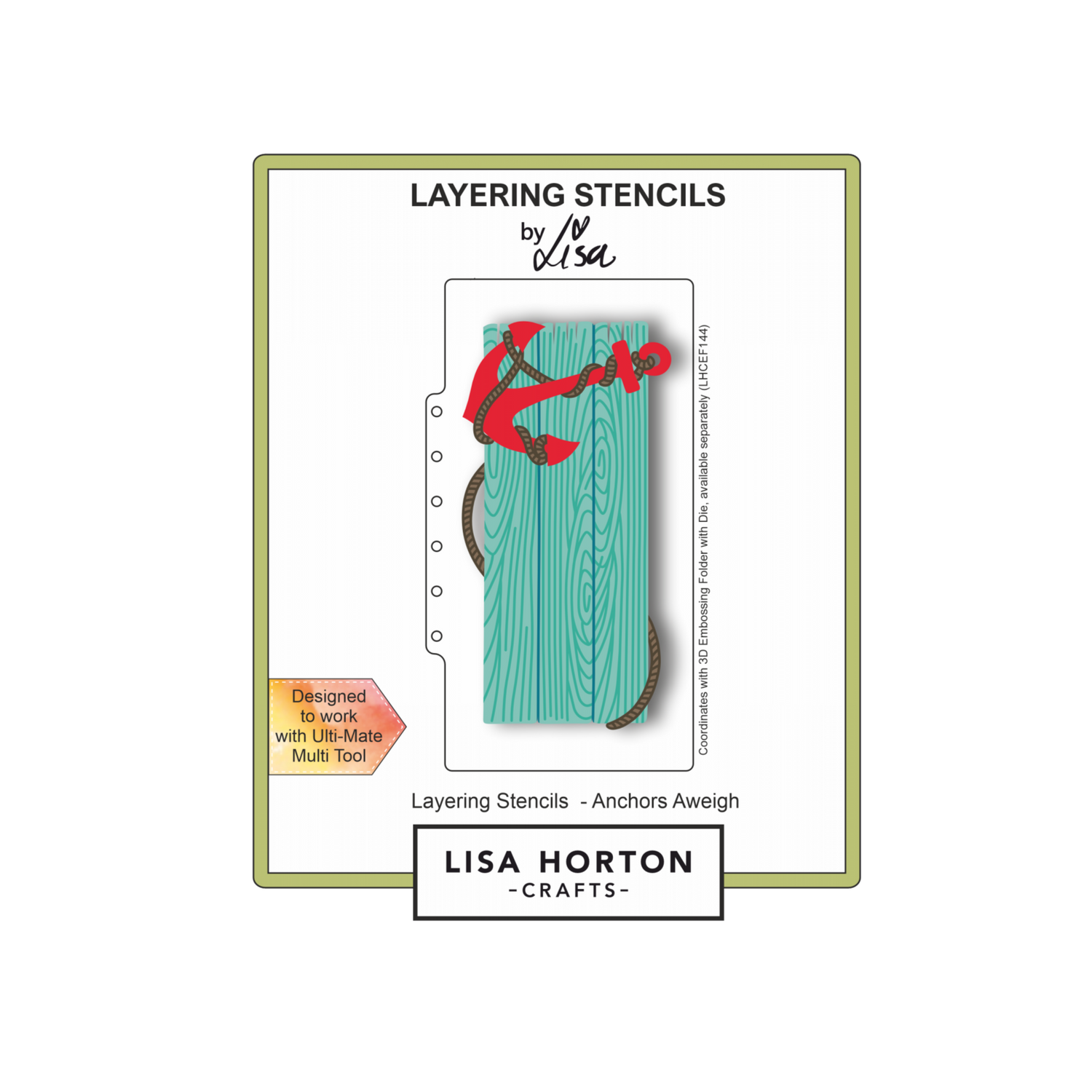 Lisa Horton Crafts Anchors Aweigh DL Layering Stencil