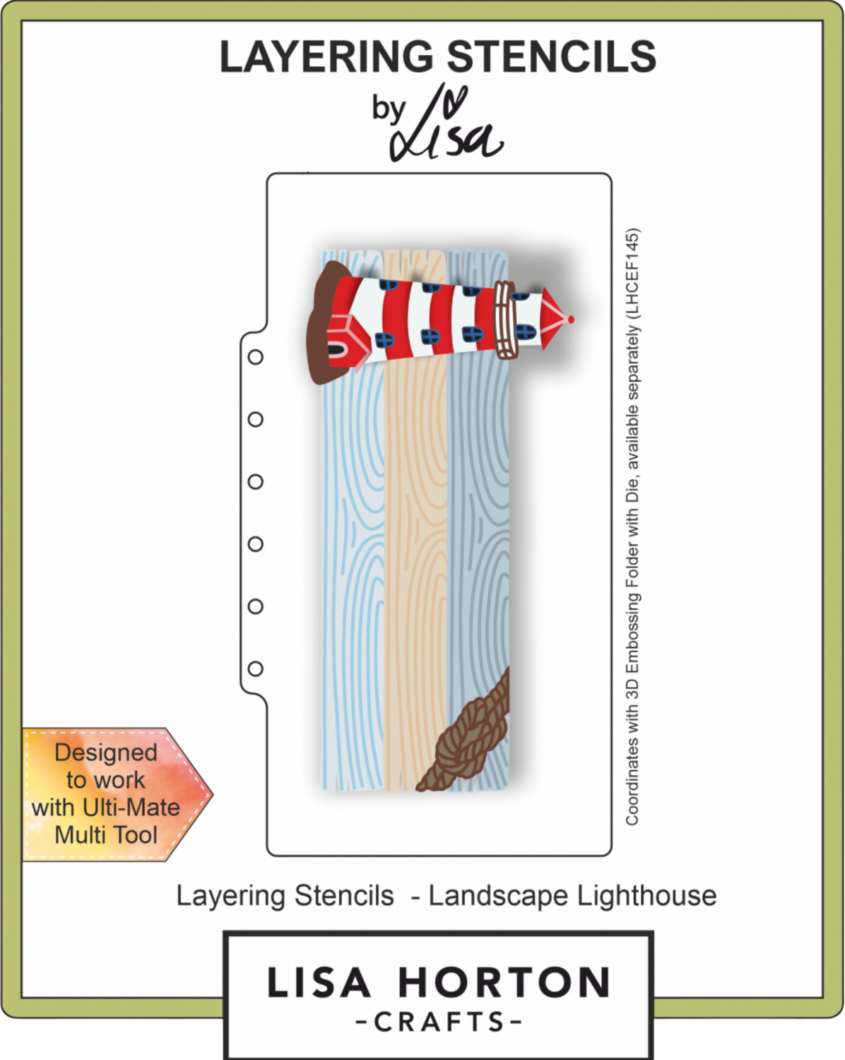 Landscape Lighthouse DL 3D Layering Stencil