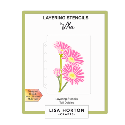 Lisa Horton Crafts Tall Daisies A6 Layering Stencils