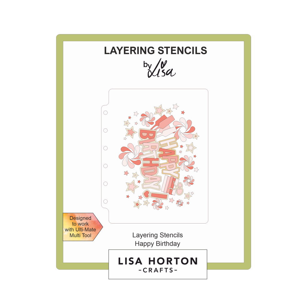 Lisa Horton Crafts Happy Birthday A6 Layering Stencils