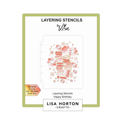 Lisa Horton Crafts Happy Birthday A6 Layering Stencils