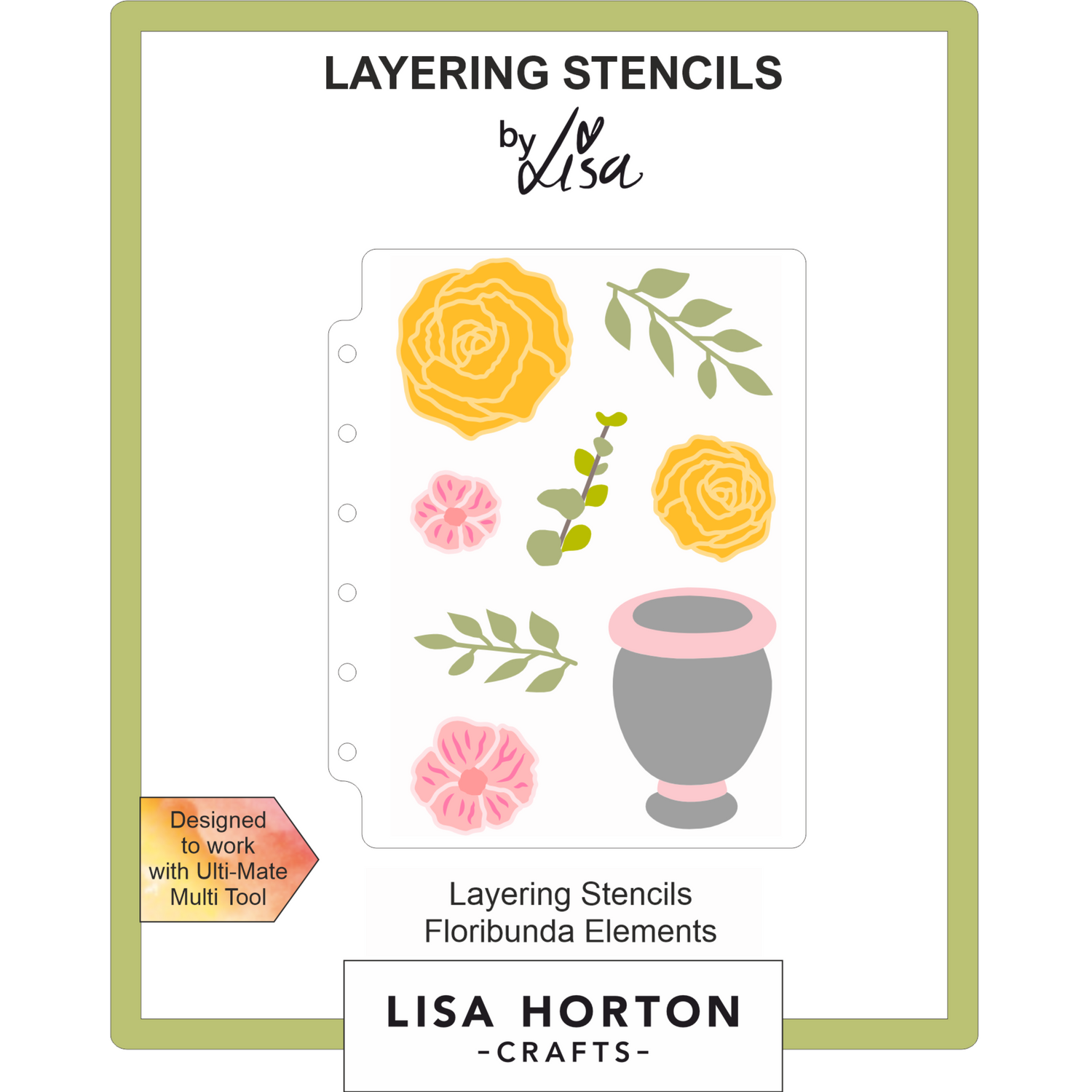 Floribunda Elements A6 Layering Stencils