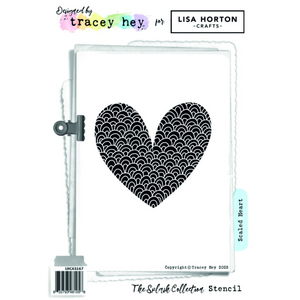 Tracey Hey Scaled Heart 6x6 Stencil