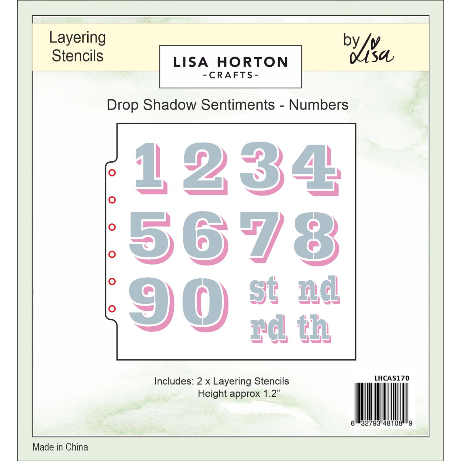 Drop Shadow Sentiments Stencils - Numbers