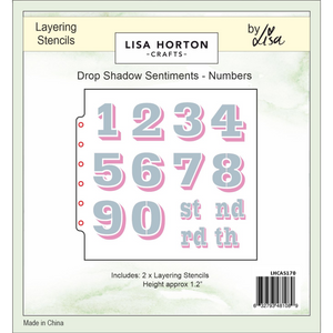 Drop Shadow Sentiments Stencils - Numbers