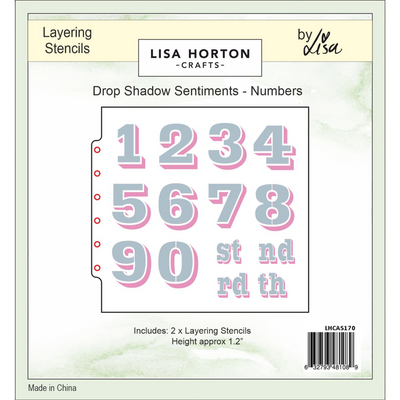 Drop Shadow Sentiments Stencils - Numbers