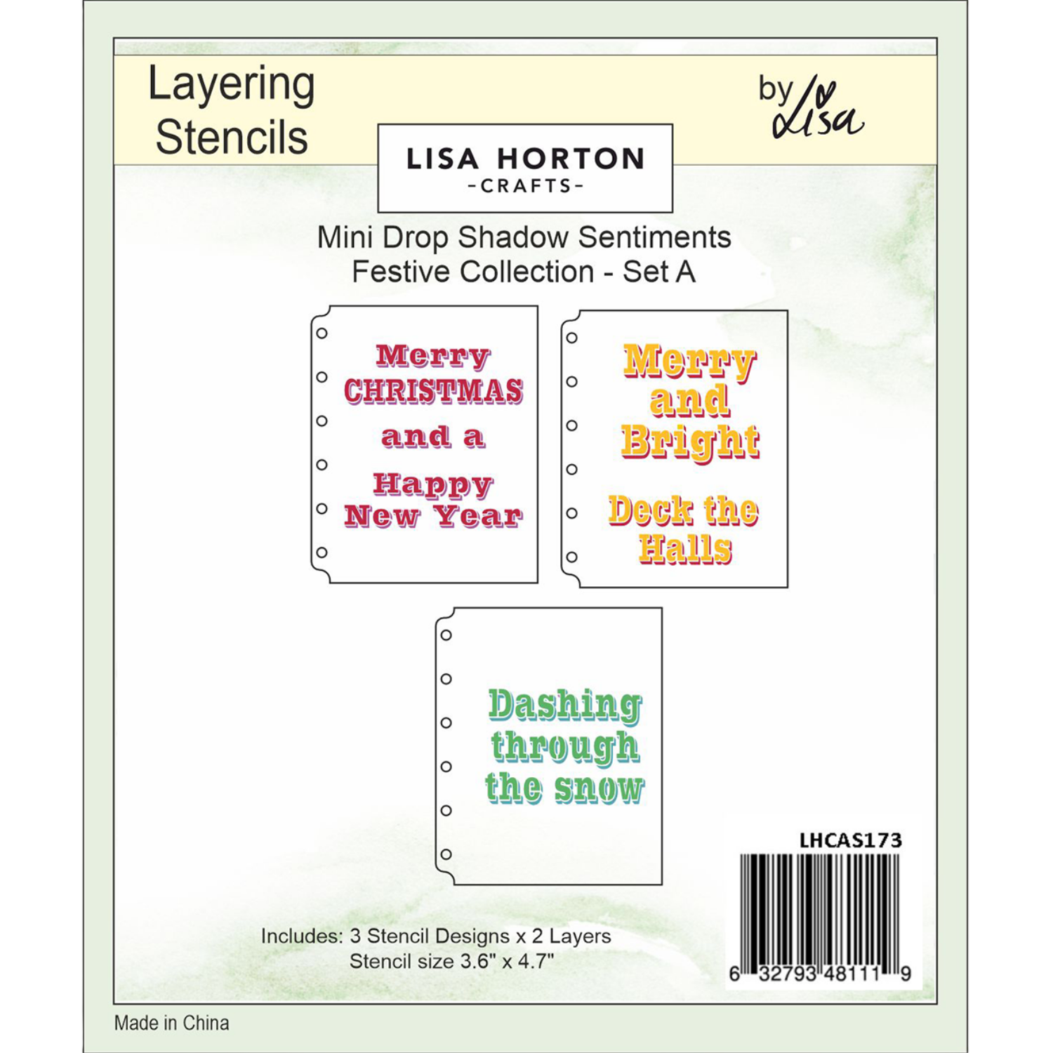 Mini Drop Shadow Sentiments - Festive Collection - Set A