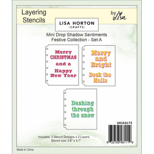 Mini Drop Shadow Sentiments - Festive Collection - Set A