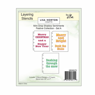 Lisa Horton Crafts Mini Drop Shadow Sentiments - Festive Collection - Set A