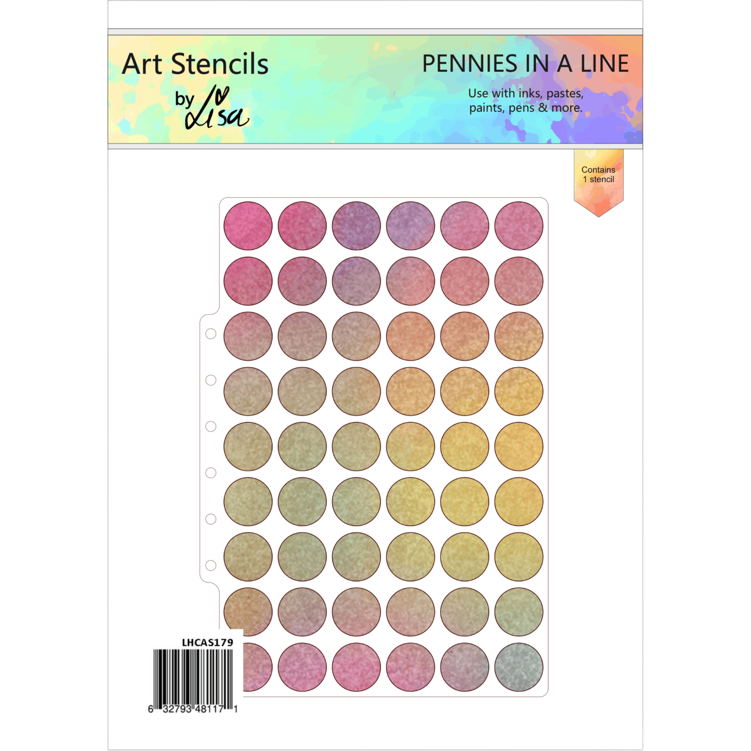 Pennies in a Line A5 Stencil