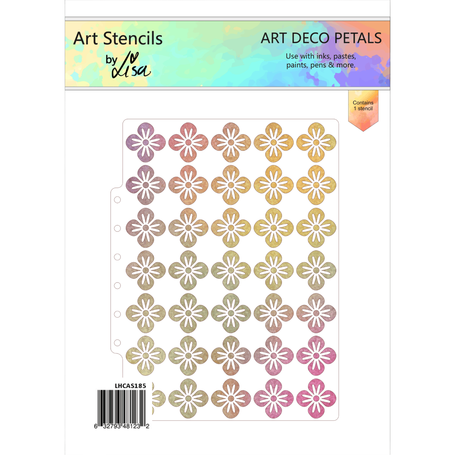 Art Deco Petals A5 Stencil