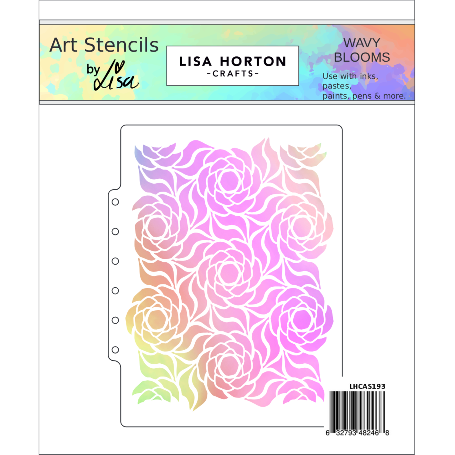 Lisa Horton Crafts A5 Wavy Blooms Stencil