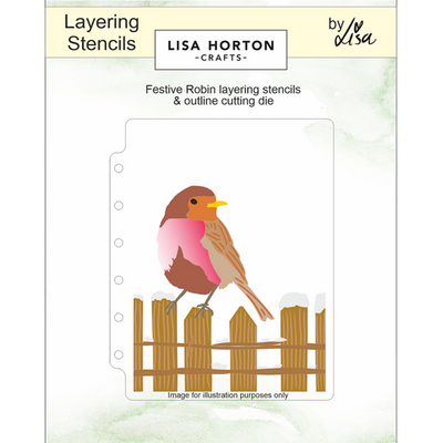 Festive Robin A6 Layering Stencils with Die