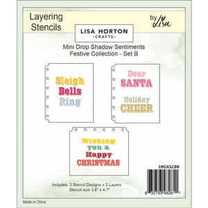 Mini Drop Shadow Sentiments - Festive Collection - Set B