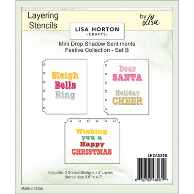 Mini Drop Shadow Sentiments - Festive Collection - Set B