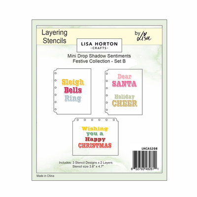 Lisa Horton Crafts Mini Drop Shadow Sentiments - Festive Collection - Set B