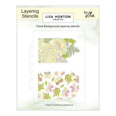 Lisa Horton Crafts Floral Backgrounds Layering Stencils with BONUS Dies