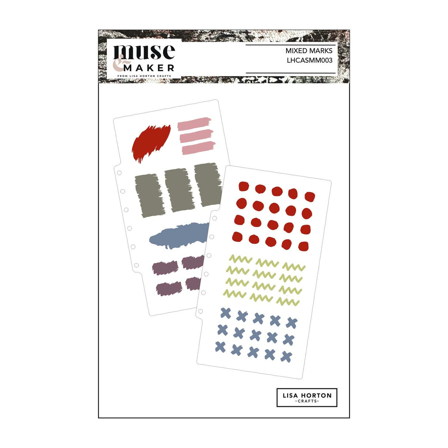 Lisa Horton Crafts Muse & Maker Art Stencils 4.5" x 8" - Mixed Marks