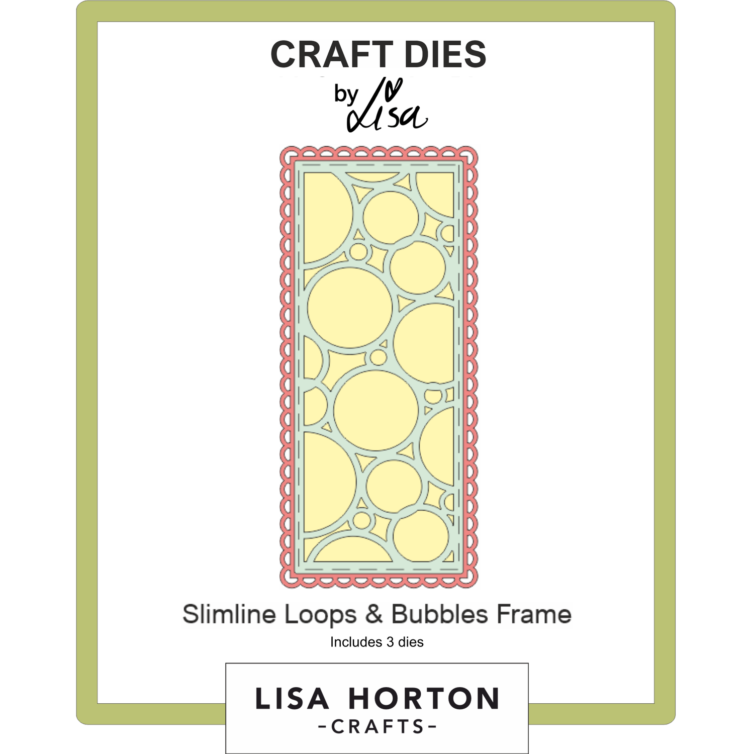 Lisa Horton Crafts Slimline Loops and Bubbles Frame Die Set