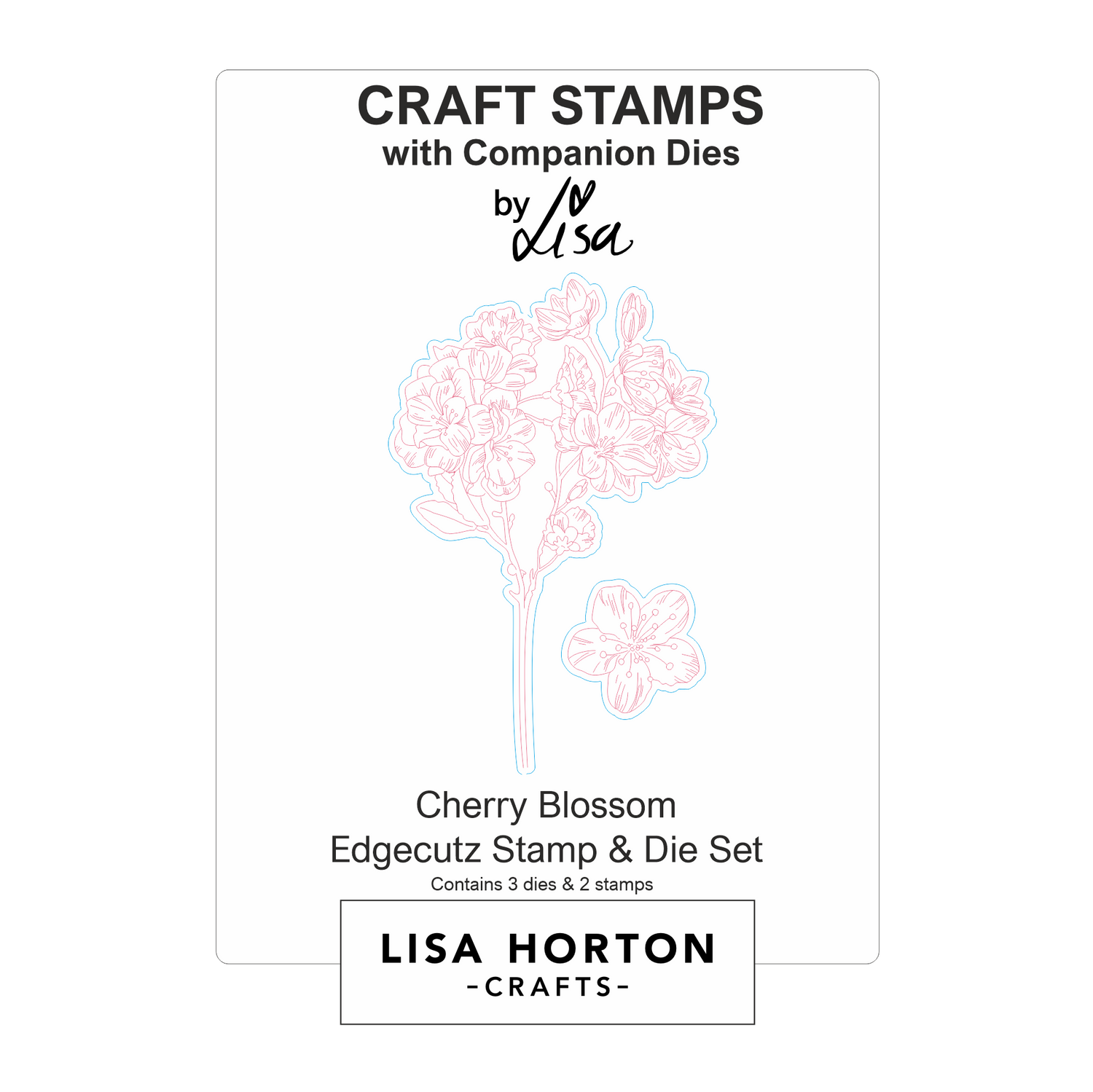 Lisa Horton Crafts Cherry Blossom Edgecutz Stamp and Die Set