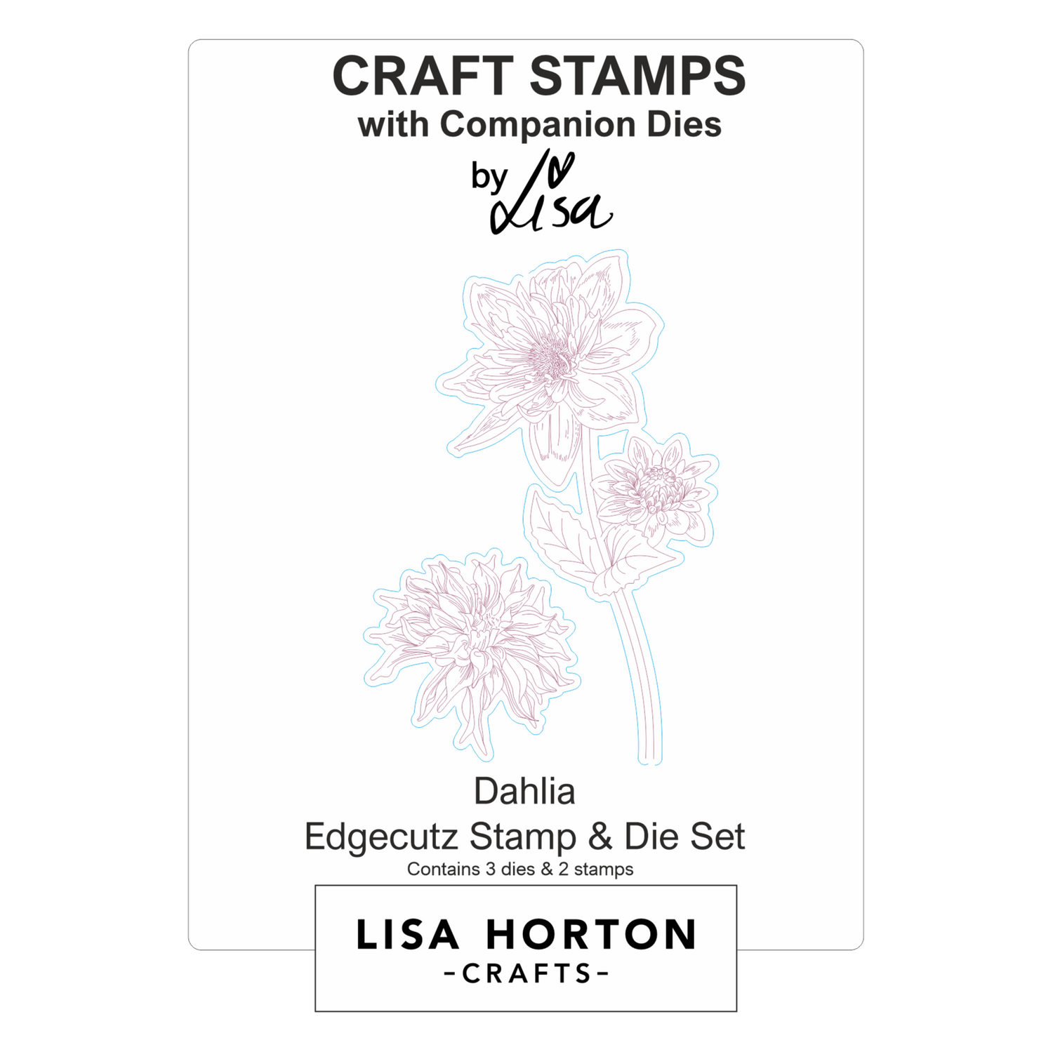 Lisa Horton Crafts Dahlia Edgecutz Stamp and Die Set