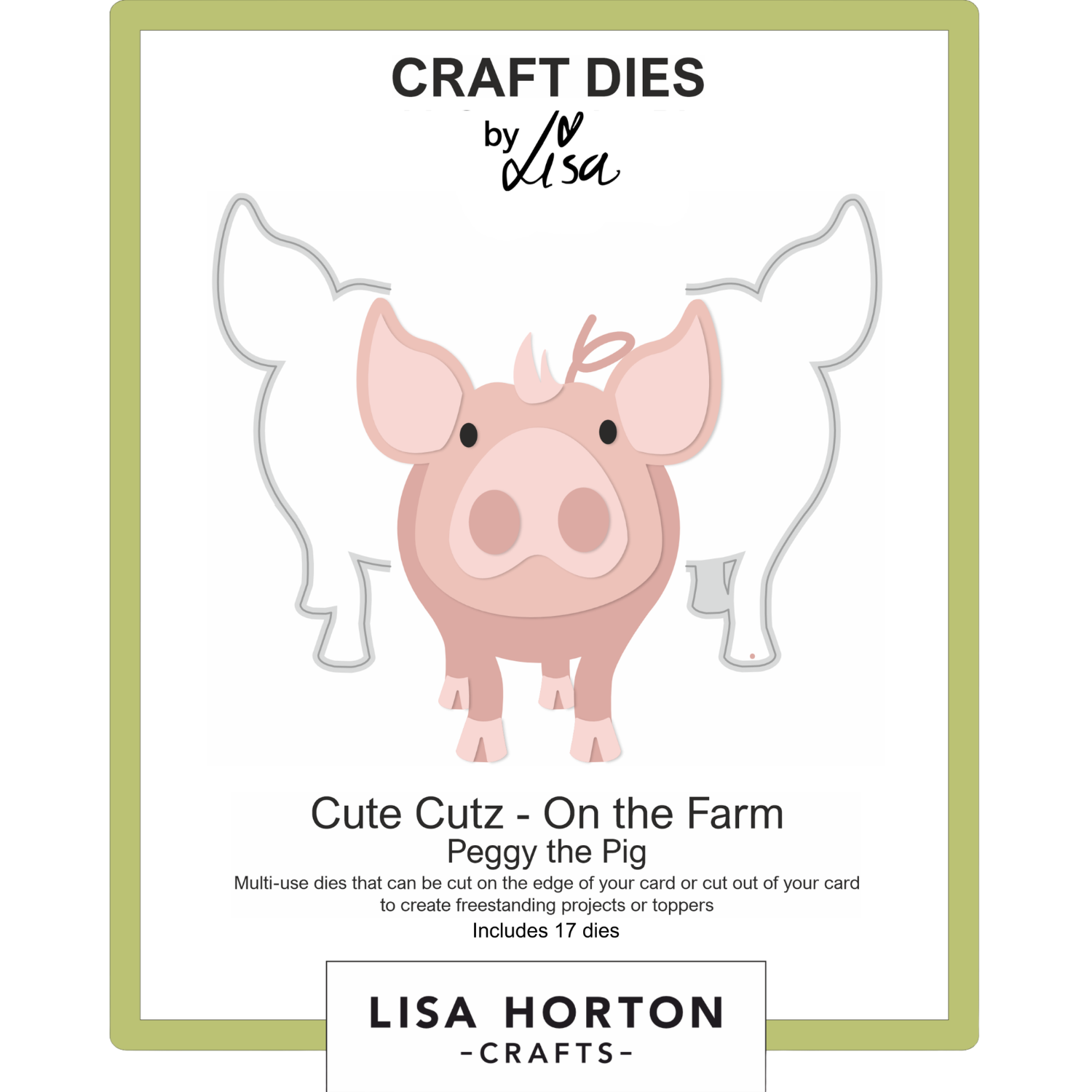 Cute Cutz 'On the Farm' Peggy the Pig Die Set