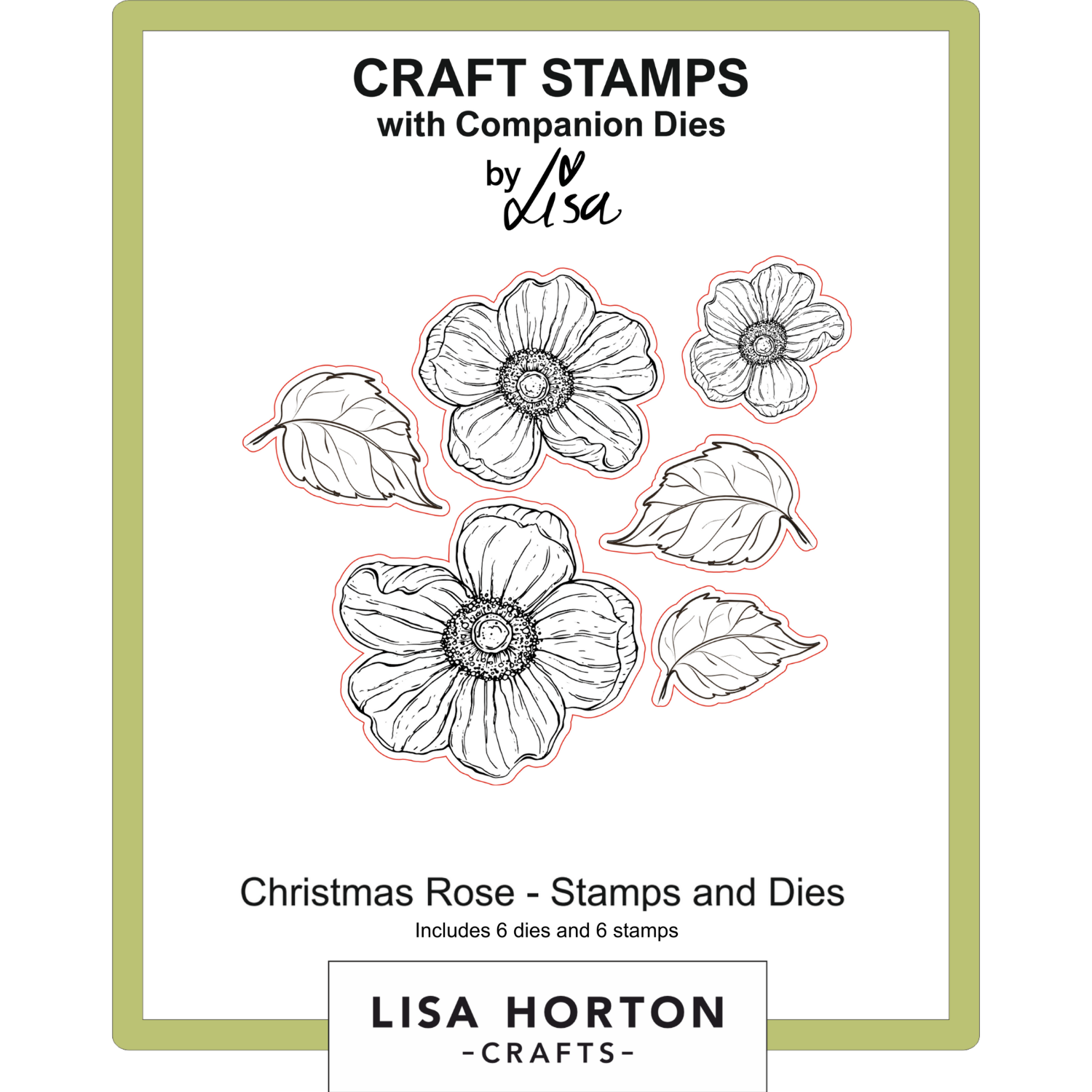 Christmas Rose Stamp and Coordinating Die Set