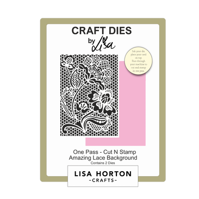 Lisa Horton Crafts One-Pass Stamp N Cut Die - Amazing Lace Background