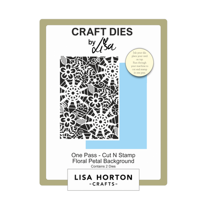 Lisa Horton Crafts One-Pass Stamp N Cut Die - Floral Petal Background