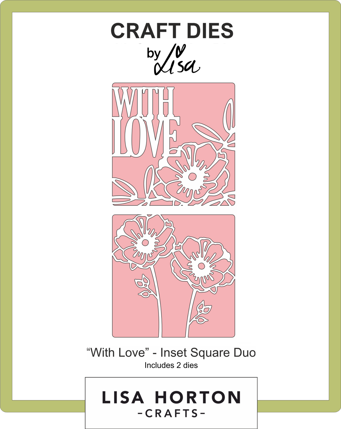 With Love Inset Square Duo Die Set