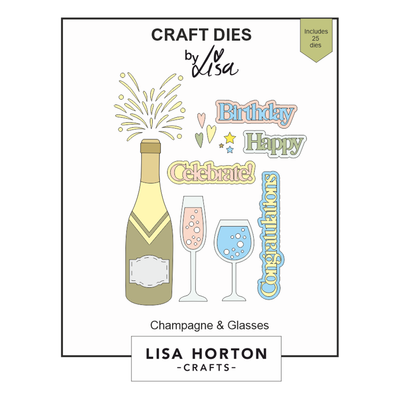 Lisa Horton Crafts Champagne & Glasses Die Set