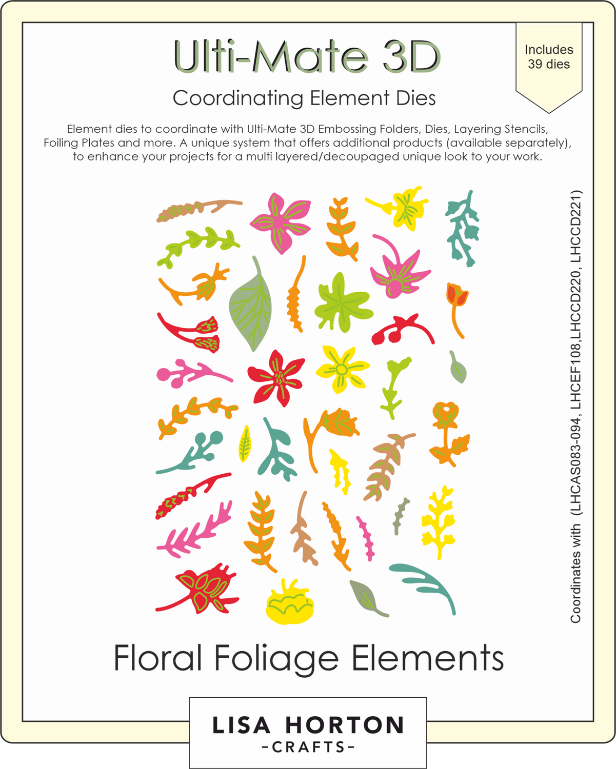 Ulti-Mate 3D - Floral Foliage Elements Die Set