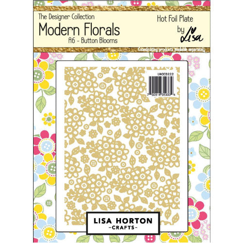 Lisa Horton Crafts - Modern Florals - Hot Foil Plate A6 - Button Blooms