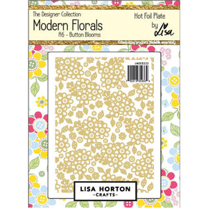 Lisa Horton Crafts - Modern Florals - Hot Foil Plate A6 - Button Blooms