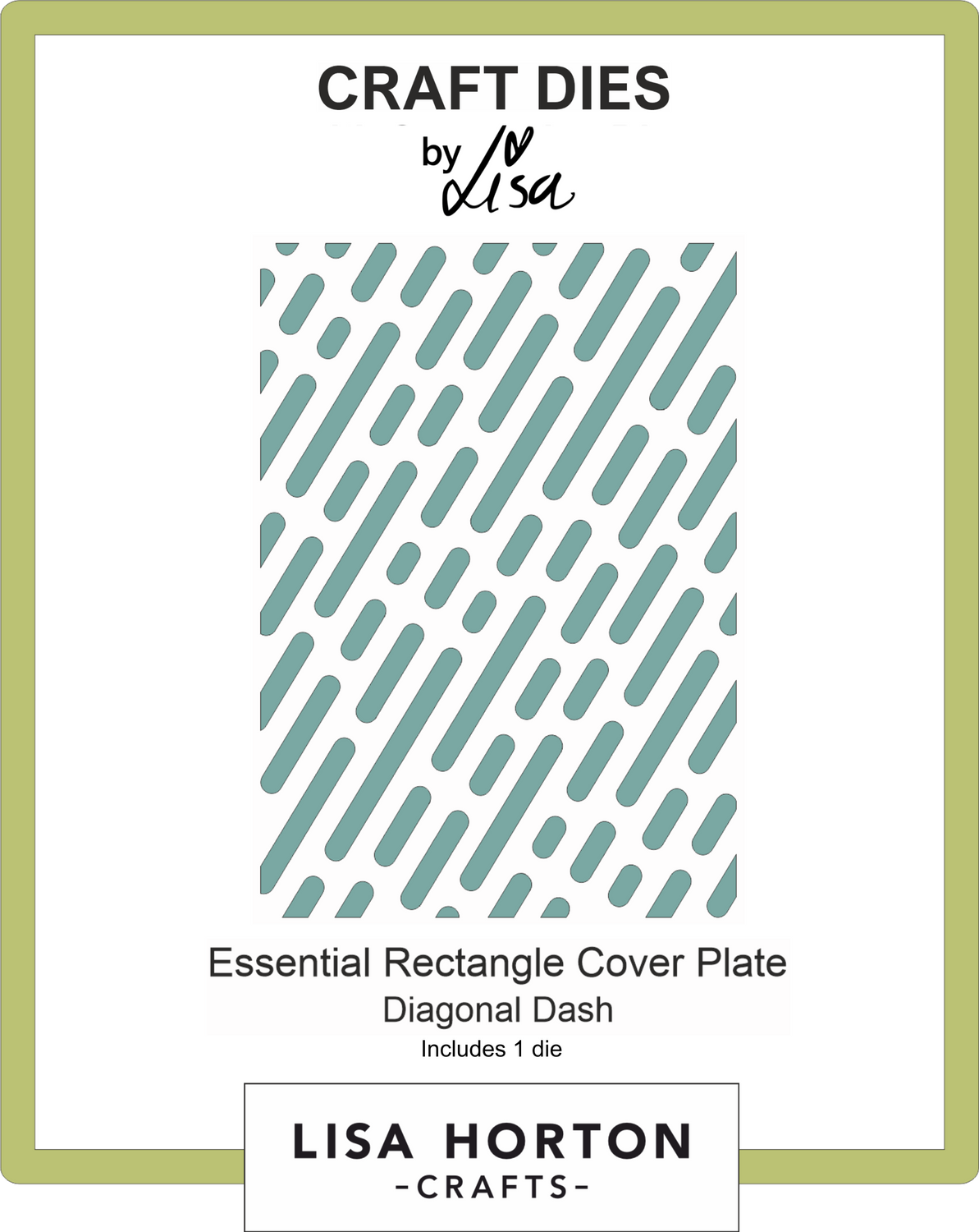 Essential Rectangle Diagonal Dash Die Cover Plate