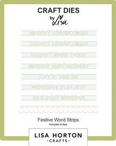 Festive Words Strips Die Set - 9 Dies