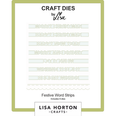 Festive Words Strips Die Set - 9 Dies