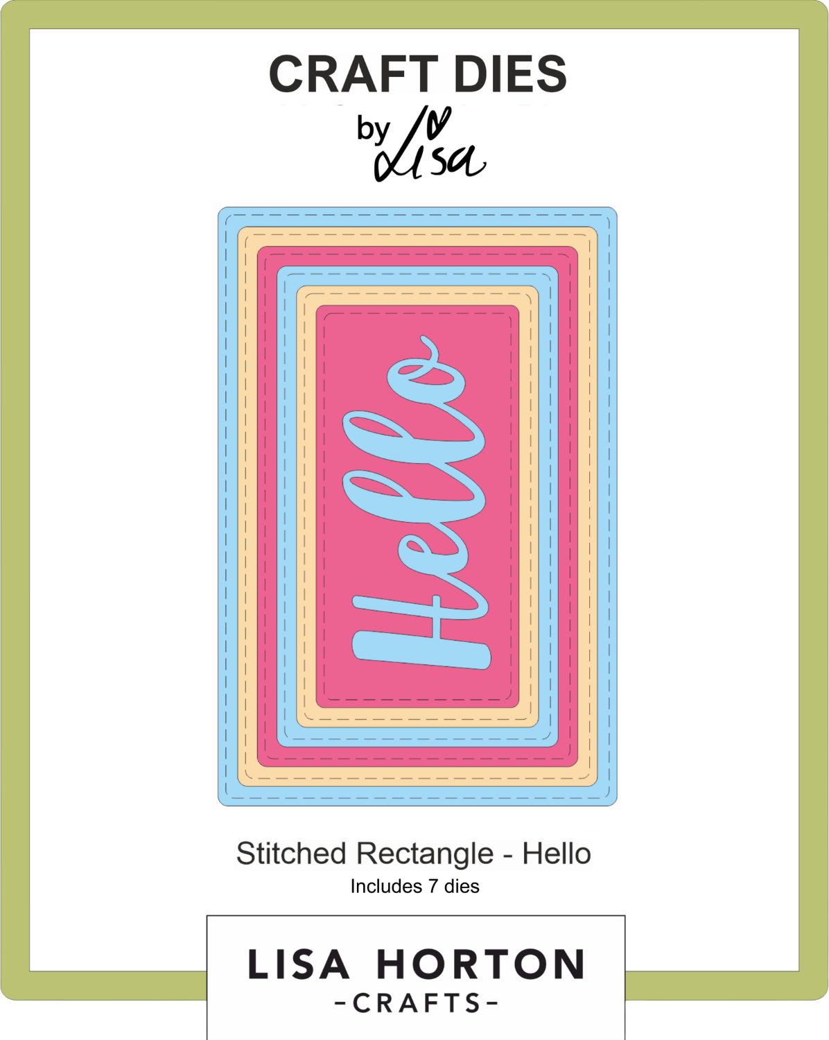 Stitched Rectangle - Hello Die Set - 7 Dies
