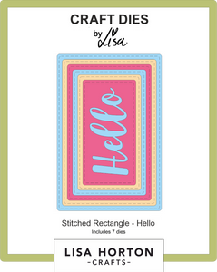 Stitched Rectangle - Hello Die Set - 7 Dies