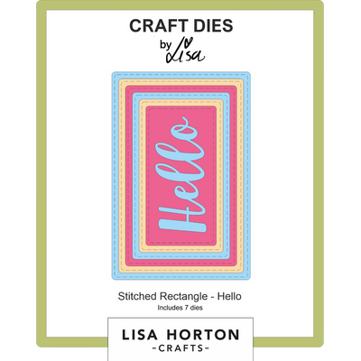 Stitched Rectangle - Hello Die Set - 7 Dies