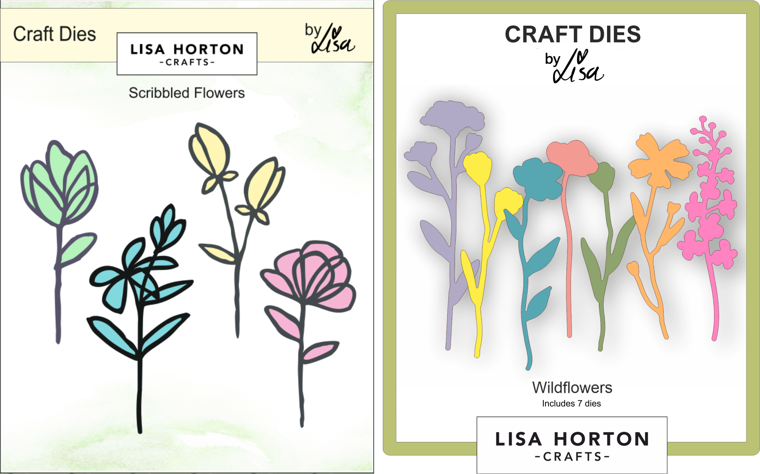 Lisa Horton Crafts Scribbled Flowers and Wildflowers Die Bundle - Lisa ...