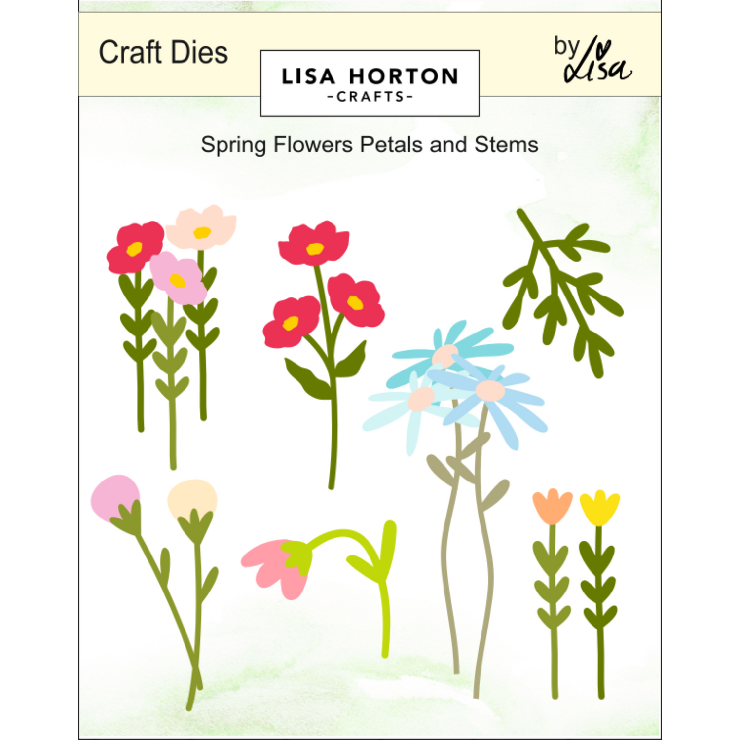 Spring Flower Petals And Stems Die Set